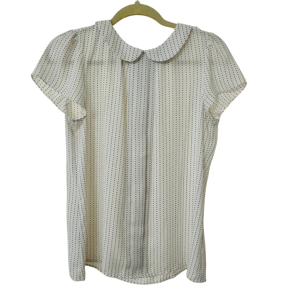 LOFT Polka‑Dot Blouse • Peter Pan Collar • Medium (M)